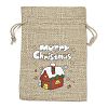 Christmas Printed Burlap Packing Pouches Drawstring Bags ABAG-Q053-02A-08-1