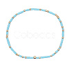 Minimalist Glass Seed Beads & Brass Beads Stretch Bracelets for Women BC0195-11-1