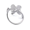 304 Stainless Steel Open Cuff Ring for Women RJEW-F166-12P-02-3