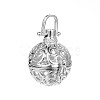Trendy Hollow Brass Round Cage Pendants KK-F0299A-P-NR-1