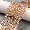 Transparent Electroplate Glass Beads Strands GLAA-F029-2mm-D12-4