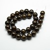 Round Natural Bronzite Beads Strands G-P059B-01-1
