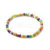 2Pcs 2 Style Natural Pearl & Lampwork Flower & Glass Seed Beaded Stretch Bracelets Set for Women BJEW-JB09101-7