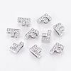 Alloy Initial Slide Charms with Grade A Rhinestones ALRI-R032-F-FF-1
