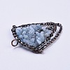 Natural Aquamarine Chip Big Pendants G-F650-B12-4