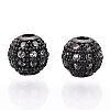 Rack Plating Brass Cubic Zirconia Beads ZIRC-S001-6mm-A01-3