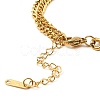 Cubic Zirconia Rectangle Link Bracelet with 304 Stainless Steel Curb Chains BJEW-Z015-01G-4