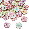 2 Bags Printed Wooden Buttons BUTT-GF0004-13-1