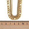 304 Stainless Steel Figaro Chain 3 Layer Necklaces for Women NJEW-A057-02A-G-3
