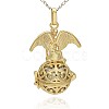 Golden Tone Brass Hollow Round Cage Pendants KK-J242-07G-3