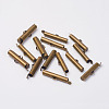 Brass Slide On End Clasp Tubes X-KK-P031-12AB-2