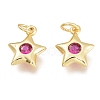 Brass Micro Pave Cubic Zirconia Charms KK-M206-30G-03-1