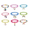 9Pcs 9 Style Acrylic Round Beaded Stretch Bracelets Set BJEW-JB08898-1