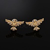 Eagle Brass Micro Pave Clear Cubic Zirconia Stud Earrings EJEW-B131-06G-2