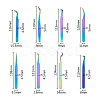 8Pcs 8 Styles 430 Stainless Steel Eyelash Tweezers Clips TOOL-FH0001-57-2