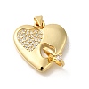 Rack Plating Brass with Cubic Zirconia Pendants KK-Z086-12G-03-1