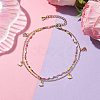 304 Stainless Steel Enamel Link Chains Anklets AJEW-AN00589-03-2