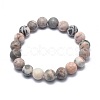 Natural Zebra Jasper Bead Stretch Bracelets BJEW-K212-B-035-2