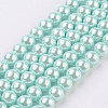 Eco-Friendly Glass Pearl Bead Strands X-HY-A008-8mm-RB034-1
