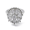 Gear Rotatable Open Cuff Rings for Women RJEW-S402-12P-2