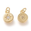 Brass Micro Pave Clear Cubic Zirconia Charms ZIRC-K086-06G-2