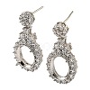 Rack Plating Brass with Cubic Zirconia Stud Earrings Finding KK-Z085-01P-1