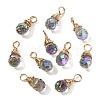 10Pcs Glass Pendants PALLOY-YW00130-04-1