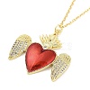 Brass Micro Pave Clear Cubic Zirconia Pendant Necklaces NJEW-Z035-04D-G-3