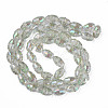 Electroplate Transparent Glass Beads Strands EGLA-N002-35-C04-2