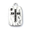 Rack Plating Alloy with Black Rhinestone Pendants FIND-Z051-04P-05-1