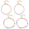 4Pcs 2 Styles Acrylic Beads Bracelets for Women BJEW-HY0001-13-1