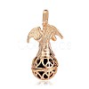Golden Plated Brass Hollow Round Cage Pendants KK-J249-04G-3