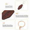 Walnut Wood Pendant Keychains KEYC-TAC0034-06B-5