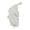 Feather Brass Micro Pave Cubic Zirconia Enhancer Shortener Bails KK-F934-07A-P-1