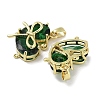 Golden Brass Glass Pendants KK-R161-02G-02-2