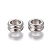 Non-Tarnish 201 Stainless Steel Grooved European Beads X-STAS-P239-03P-1