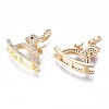 Brass Micro Pave Clear Cubic Zirconia Peg Bails Pendants KK-N232-232-2