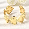 Heart Brass Cuff Bangles for Women BJEW-Z163-01G-2
