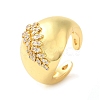 Brass Micro Pave Cubic Zirconia Cuff Rings RJEW-P102-13G-1