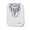 100Pcs Woven Web/Net with Feather Print Paper Jewelry Display Cards AJEW-Z021-01D-1