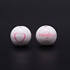 Printed Wood European Beads WOOD-TAC0013-01-1