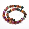 Dyed Natural Agate Faceted Round Beads Strands G-E268-22-3