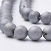 Electroplate Natural Druzy Geode Weathered Agate Beads Strands G-S284-8mm-07-3