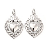 Rack Plating Brass Micro Pave Cubic Zirconia Pendants KK-K270-16P-4