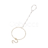 Ion Plating(IP) 316 Surgical Stainless Steel Plastic Imitation Pearl Paperclip Chains Finger Ring Bracelets for Women BJEW-JB11771-2