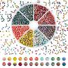 2400Pcs 24 Style Frosted Electroplate Glass Beads Strands EGLA-PH0001-22-1