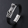 Punk Braided PU Leather Cord Bracelets ZB4268-1-1