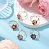 Flower Natural Gemstone Rings RJEW-JR00730-2