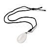 Natural Quartz Crystal Pendant Necklace with Nylon Cord for Women NJEW-L464-A06-3