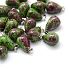 Teardrop Natural Ruby in Zoisite Pendants G-Q435-25-1